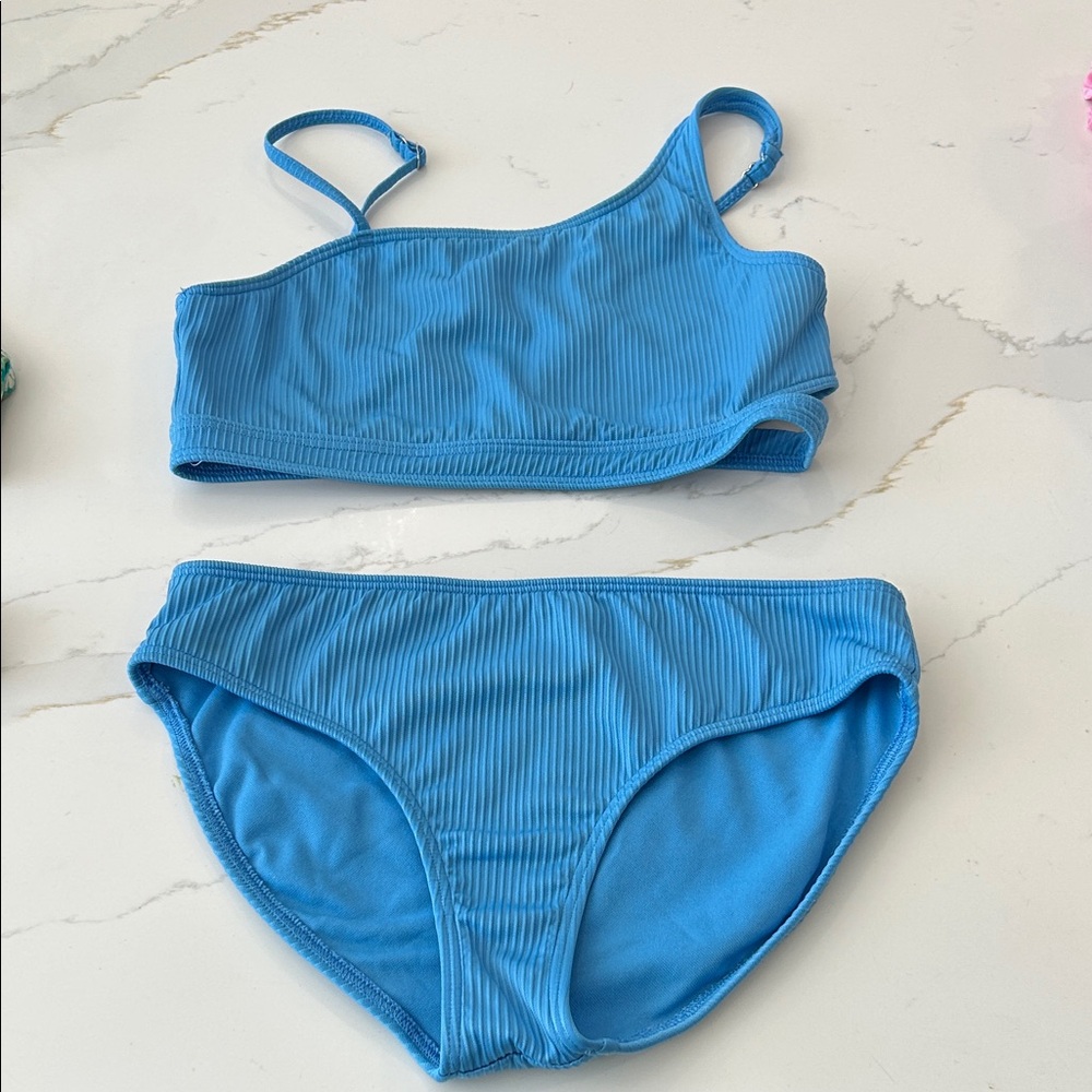 Blue Abercrombie Kids Ribbed Bikini Set